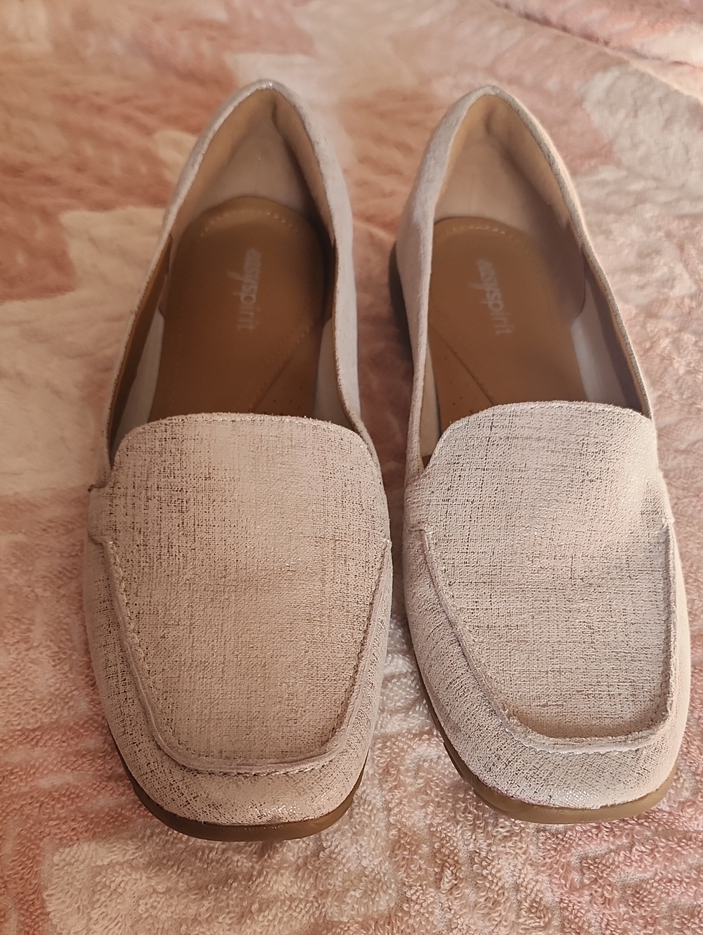 Esprit Women's Light Blush Textured Slip-On Loafers/ Never Worn/ New Without Tag